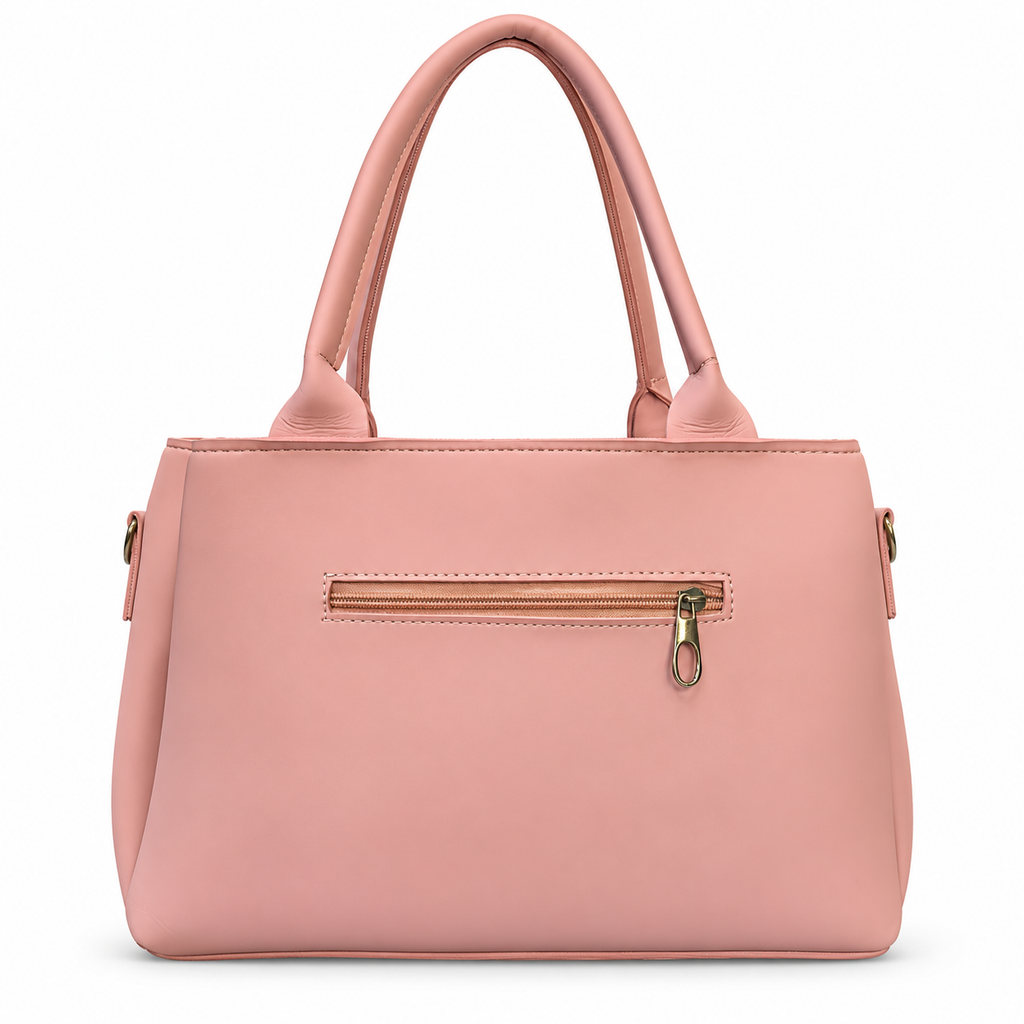 Three-Compartment Structured Handbag with Tassel Charm