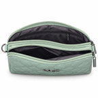 Quilted Scallop-Pattern Zipper Pouch