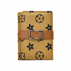 Compact Check-Pattern Buckle Wallet