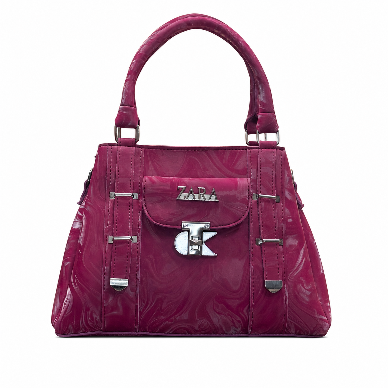 Marbled Structured Handbag