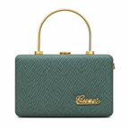 Textured Box Handbag with Top Handle and Chain Strap