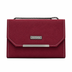 Textured Double-Chain Flap Shoulder Bag