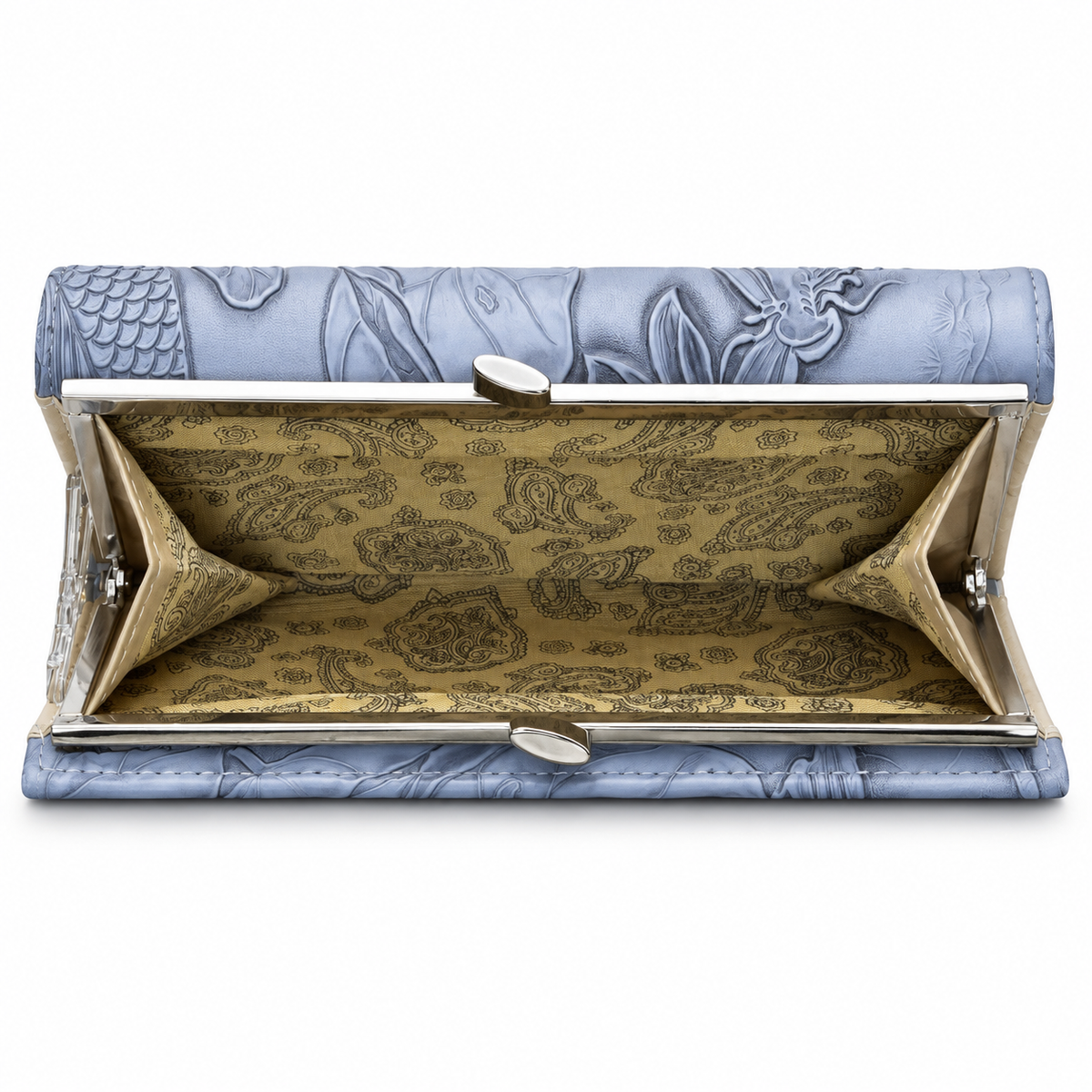 Floral Embossed Frame Clutch