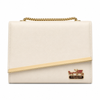 Diagonal-Bar Chain Flap Shoulder Bag