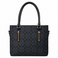 All-Over Patterned Structured Tote Bag