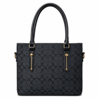 All-Over Patterned Structured Tote Bag