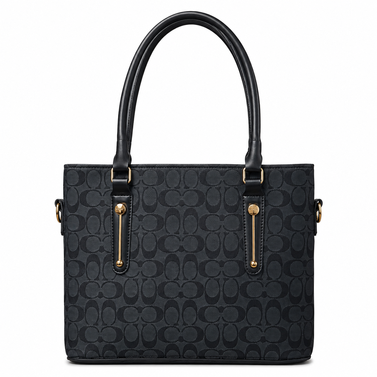 All-Over Patterned Structured Tote Bag