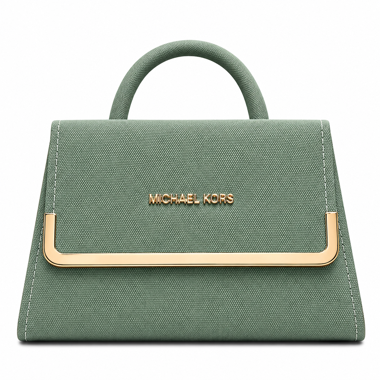 Textured Frame-Detail Top-Handle Handbag
