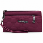 Quilted Double-Zipper Wristlet Pouch
