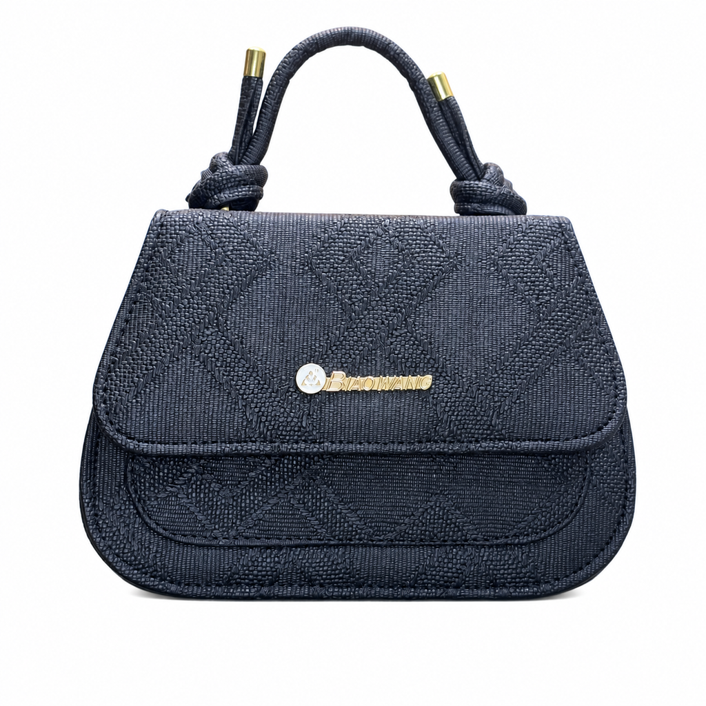 Textured Top-Handle Handbag with Scarf Accent