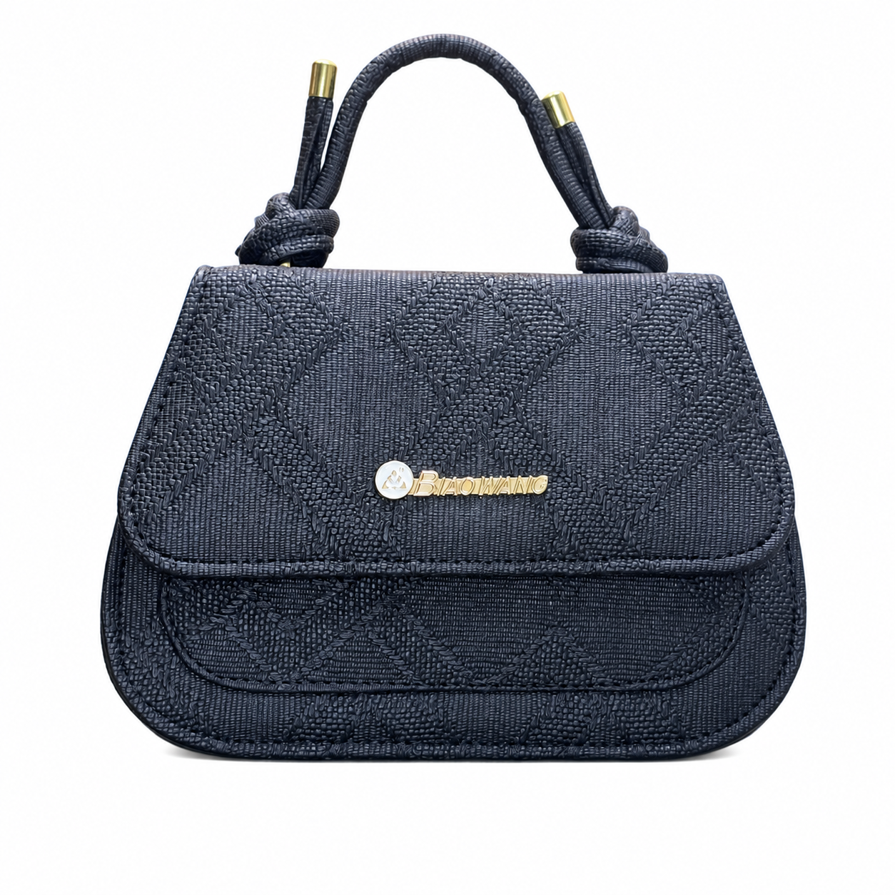 Textured Top-Handle Handbag with Scarf Accent