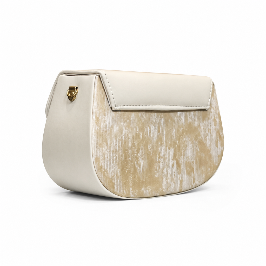 Pleated Textured Flap Chain Shoulder Bag