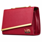 Diagonal-Bar Chain Flap Shoulder Bag