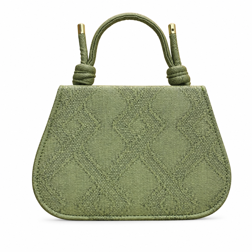 Textured Top-Handle Handbag with Scarf Accent