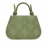 Textured Top-Handle Handbag with Scarf Accent