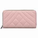 Diamond-Quilted Zipper Wallet