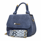 Textured Top-Handle Handbag with Scarf Accent