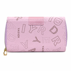 All-Over Letter-Pattern Flap Clutch