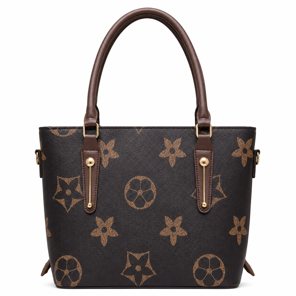 Floral-Pattern Structured Tote Bag