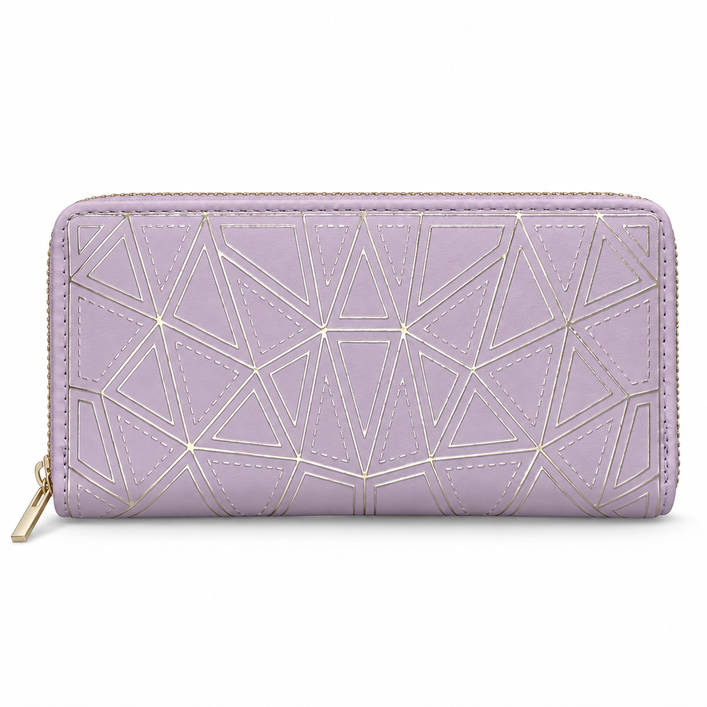 Geometric Pattern Zipper Wallet