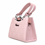 Geometric Embossed Double-Handle Handbag