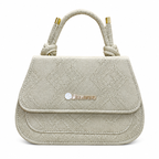 Textured Top-Handle Handbag with Scarf Accent