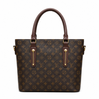 All-Over Patterned Structured Tote Bag