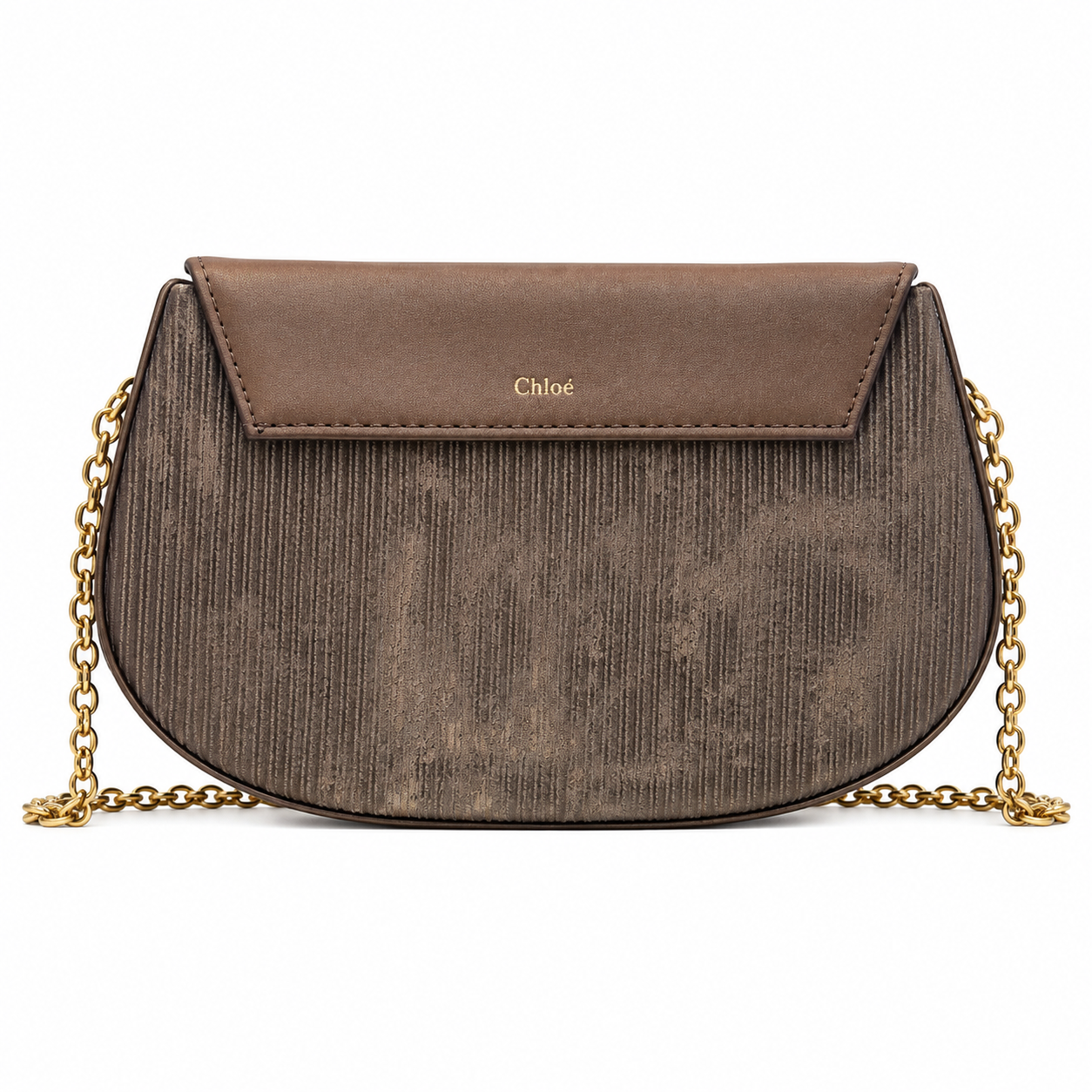 Pleated Textured Flap Chain Shoulder Bag
