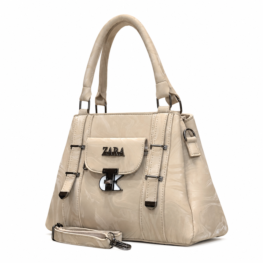 Marbled Structured Handbag