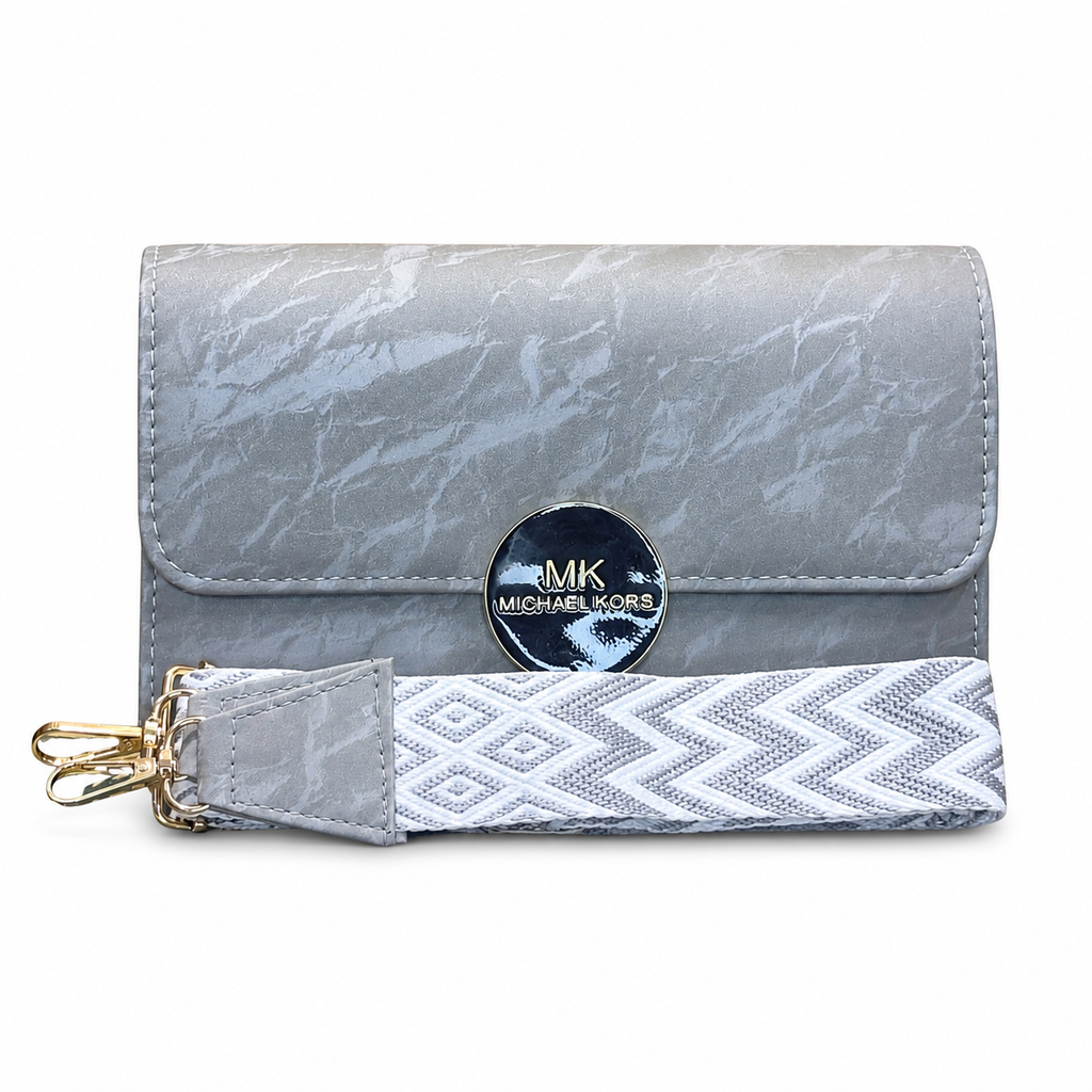 Marbled Flap Clutch Bag