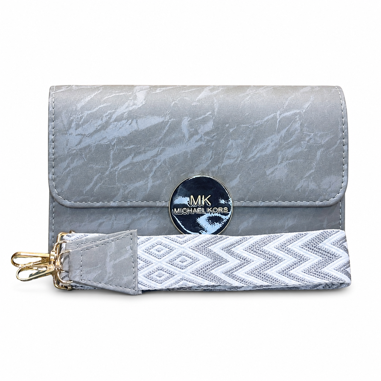 Marbled Flap Clutch Bag