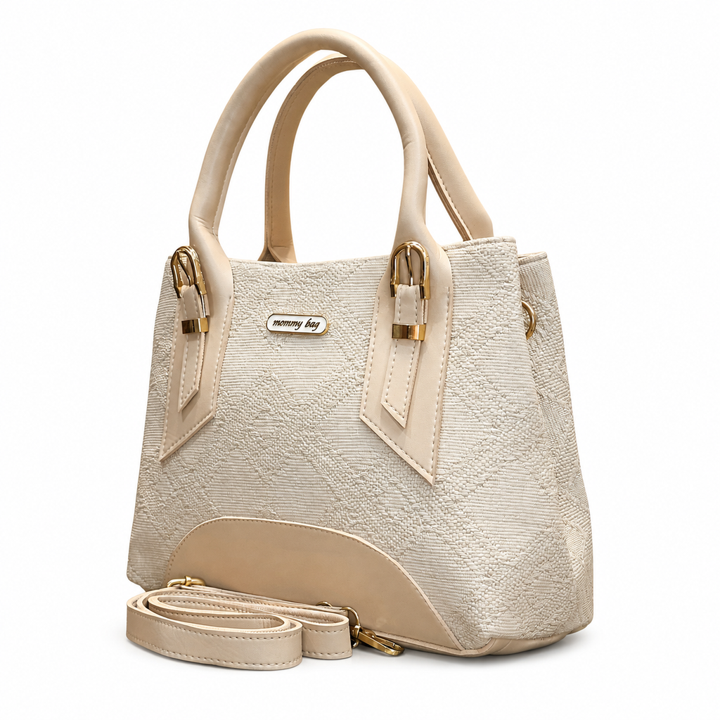 Structured Embossed Mommy Tote Bag