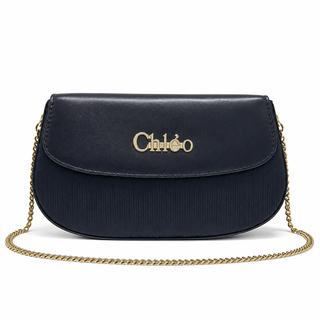 Pleated Textured Flap Chain Shoulder Bag