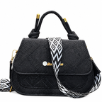 Textured Top-Handle Handbag with Scarf Accent