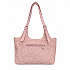 Structured Embossed Shoulder Tote Bag