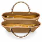 Structured Grid-Textured Top-Handle Handbag