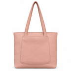 Structured Textured Shoulder Tote with Front Pocket