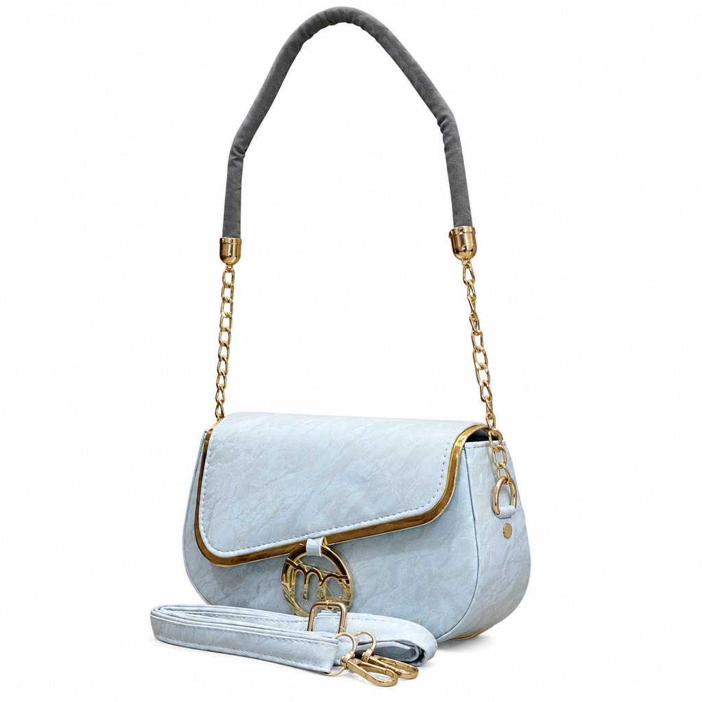 Light Marbled Chain-Shoulder Bag