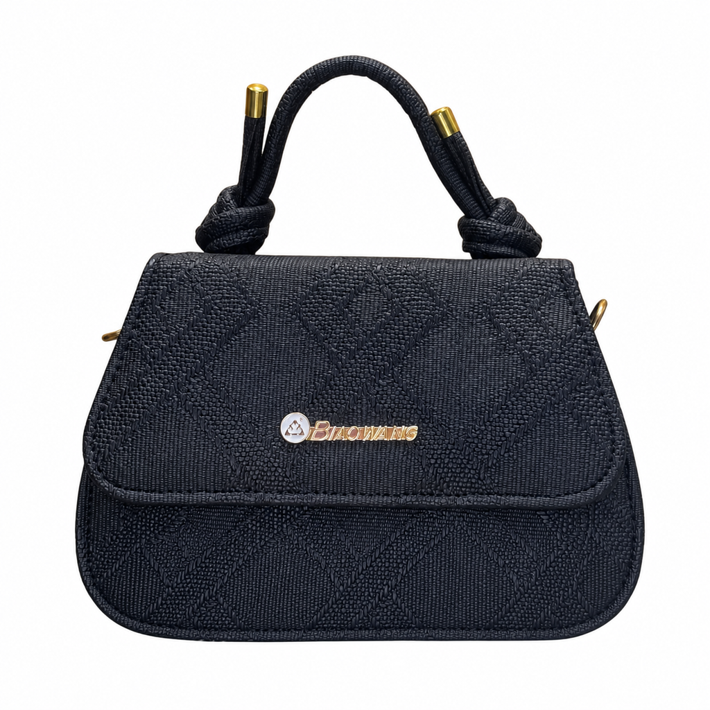 Textured Top-Handle Handbag with Scarf Accent