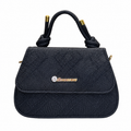 Textured Top-Handle Handbag with Scarf Accent