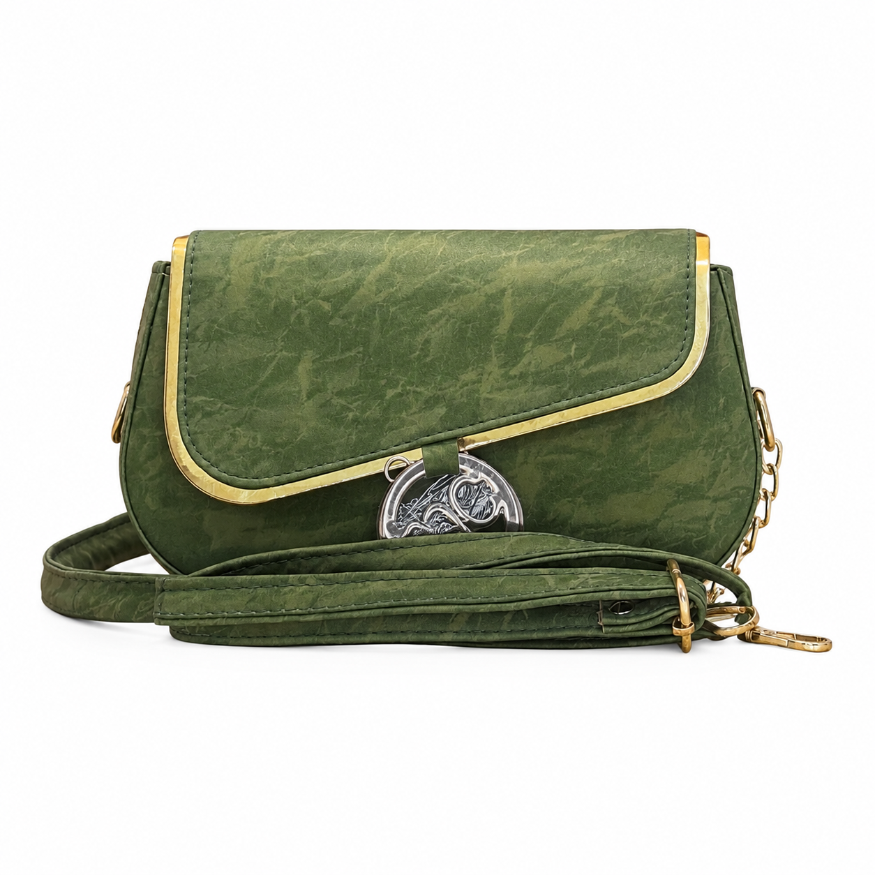 Light Marbled Chain-Shoulder Bag