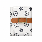 Compact Check-Pattern Buckle Wallet
