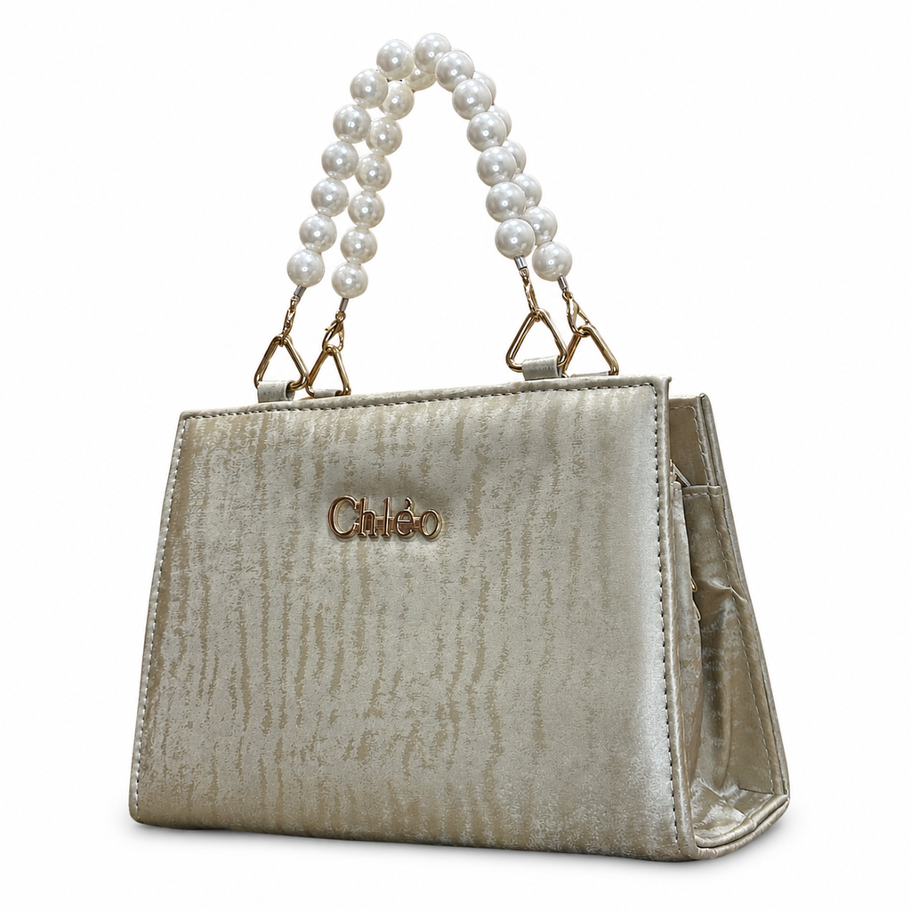 Pearl-Beaded Top-Handle Handbag