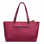 Structured Embossed Tote Bag with Scarf Accent
