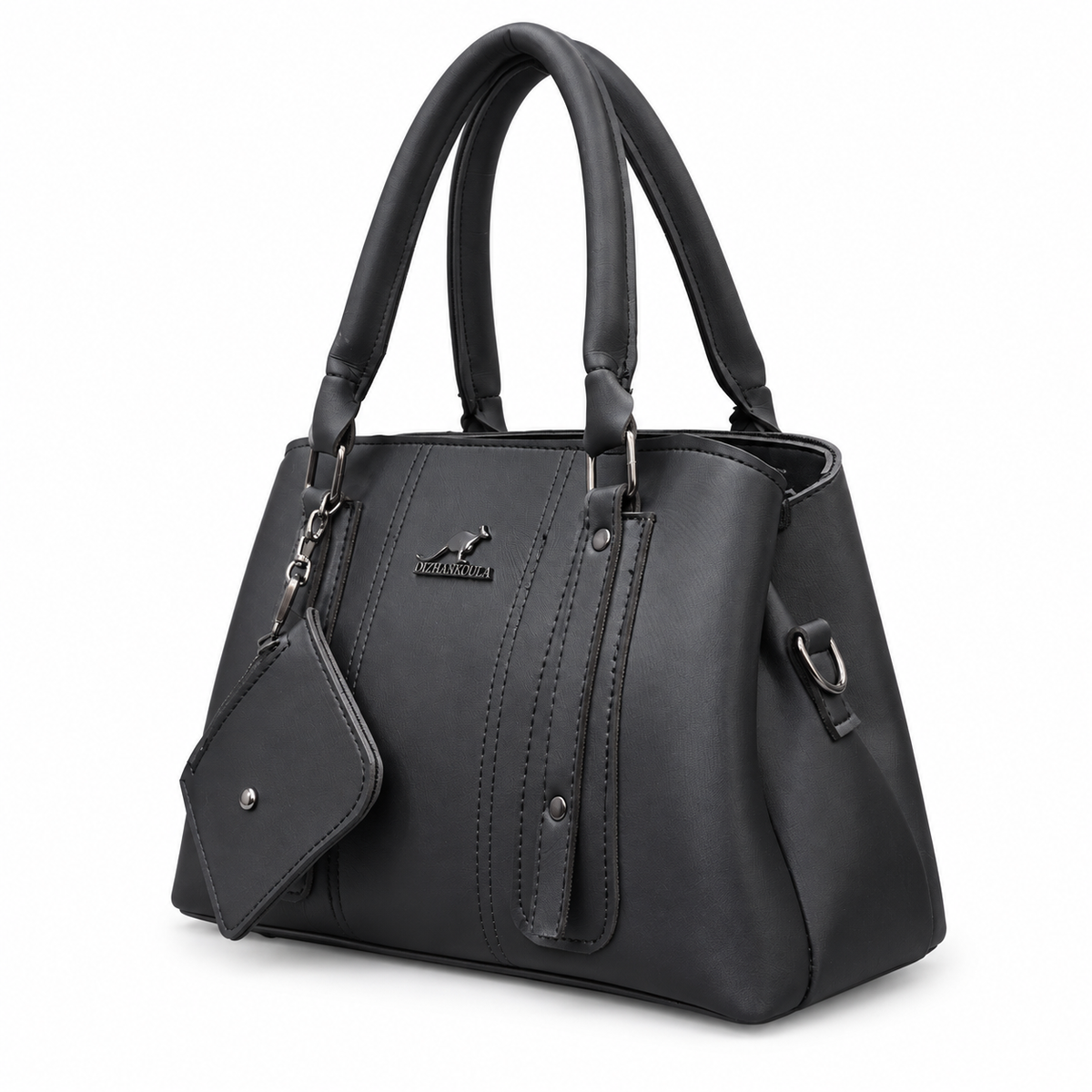 Top-Handle Handbag with Detachable Pouch