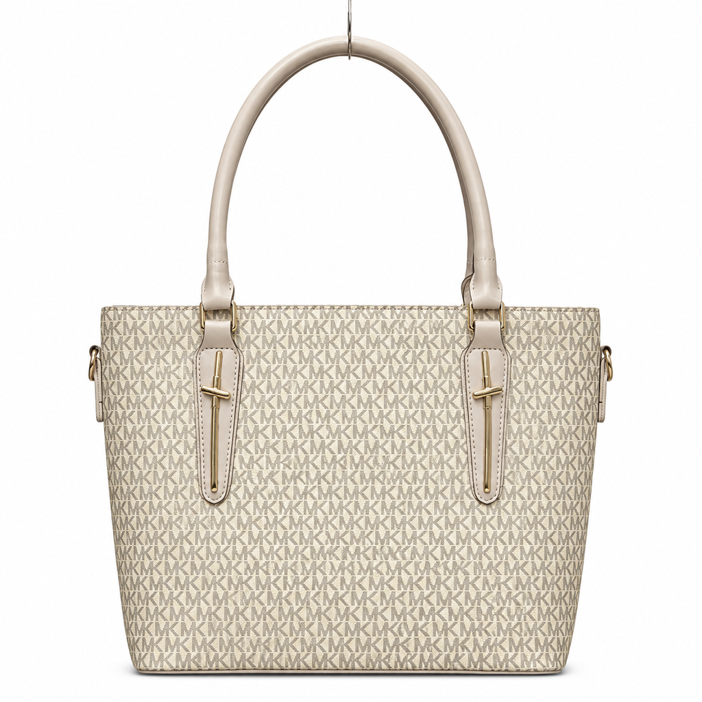 All-Over Patterned Structured Tote Bag MK