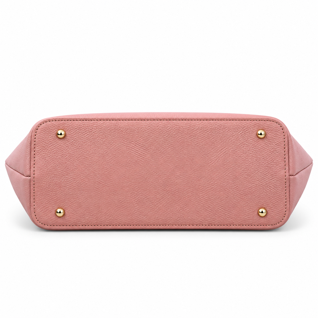 Structured Textured Shoulder Tote with Front Pocket