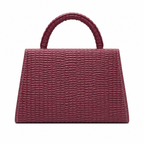 Wavy-Texture Top-Handle Handbag with Chain Strap