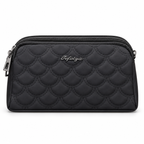 Quilted Scallop-Pattern Zipper Pouch