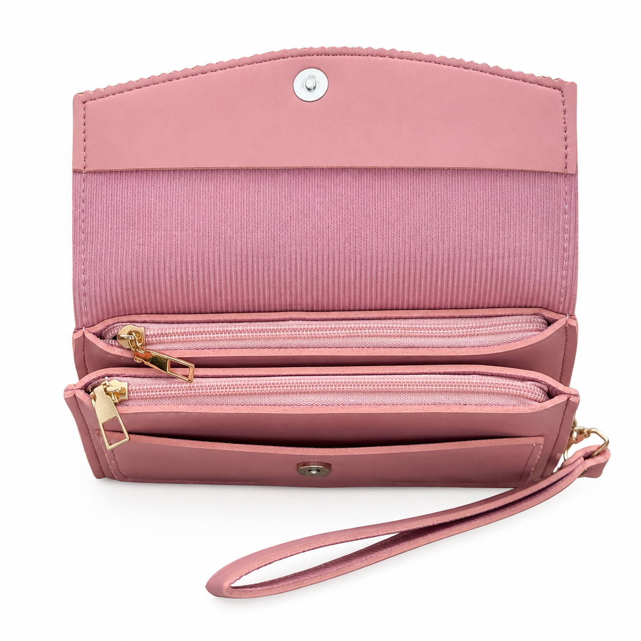 Scalloped Flap Wristlet Clutch